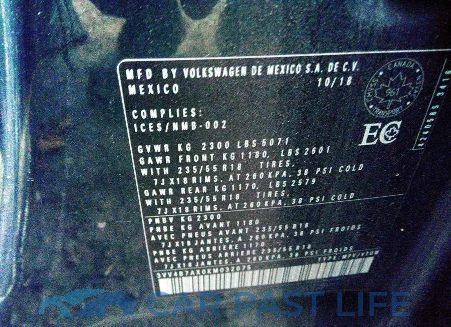 3VV4B7AX0KM032075# 9