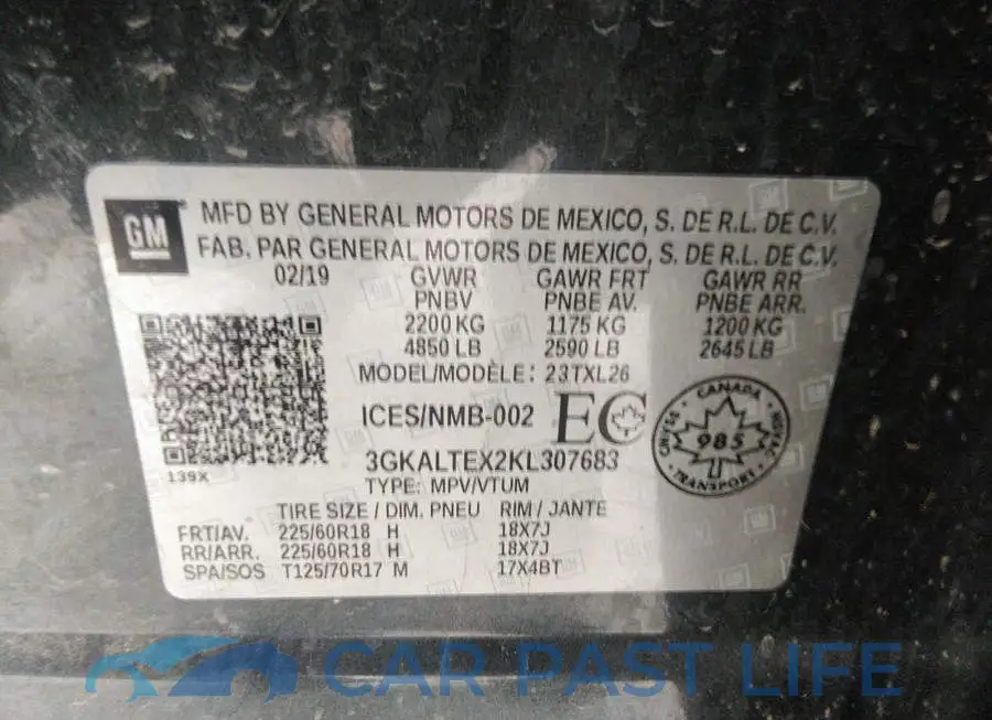3GKALTEX2KL307683# 9