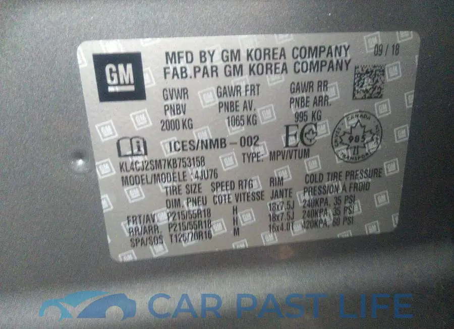 KL4CJ2SM7KB753158# 9