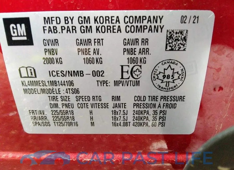 KL4MMESL1MB144106# 9