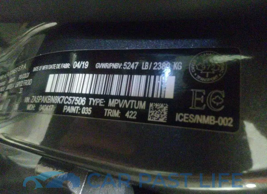 ZASPAKBN8K7C57506# 9
