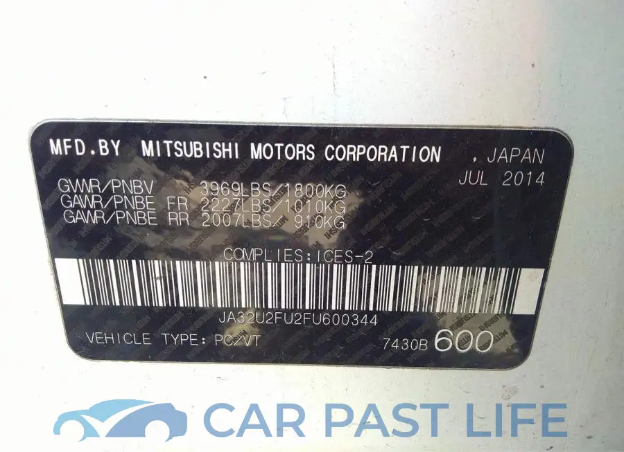 JA32U2FU2FU600344# 9
