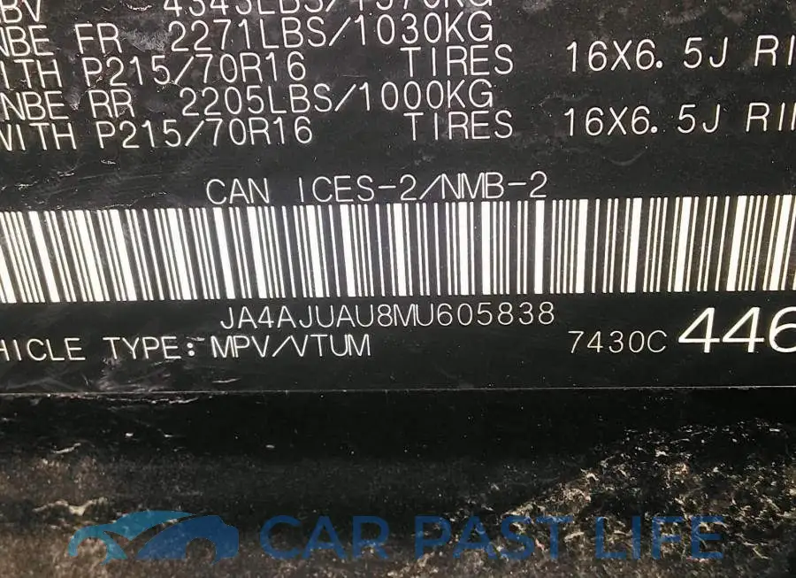 JA4AJUAU8MU605838# 9