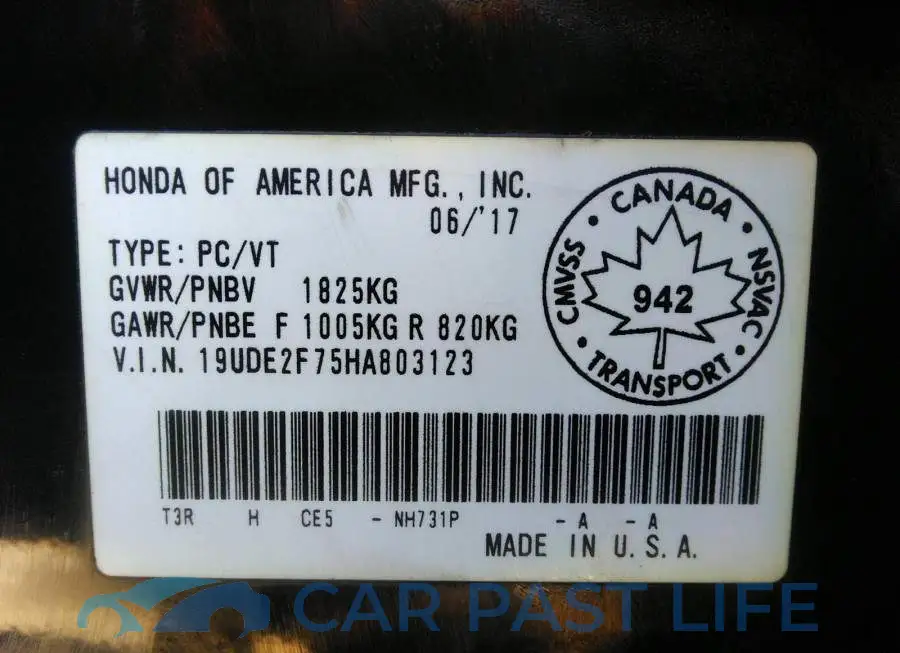19UDE2F75HA803123# 9