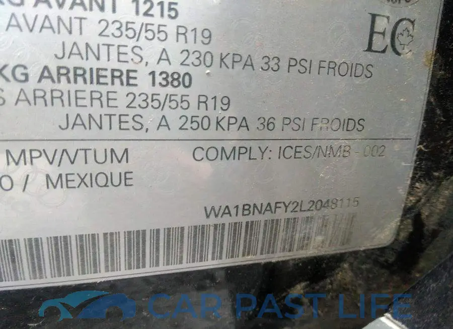 WA1BNAFY2L2048115# 9