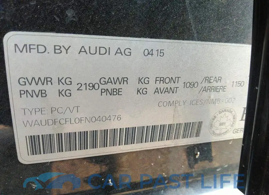 WAUDFCFL0FN040476# 9