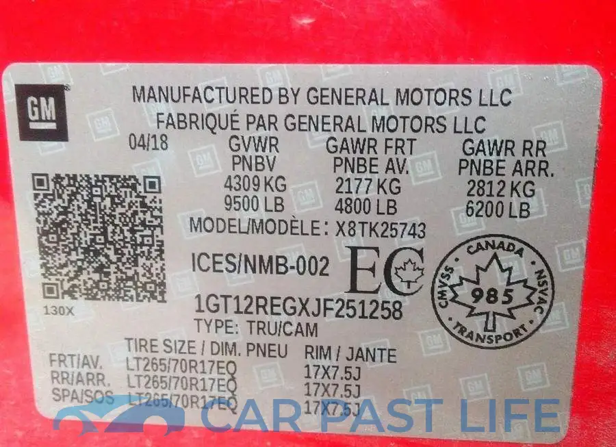 1GT12REGXJF251258# 9