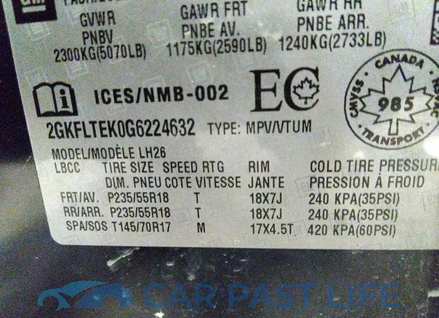 2GKFLTEK0G6224632# 9