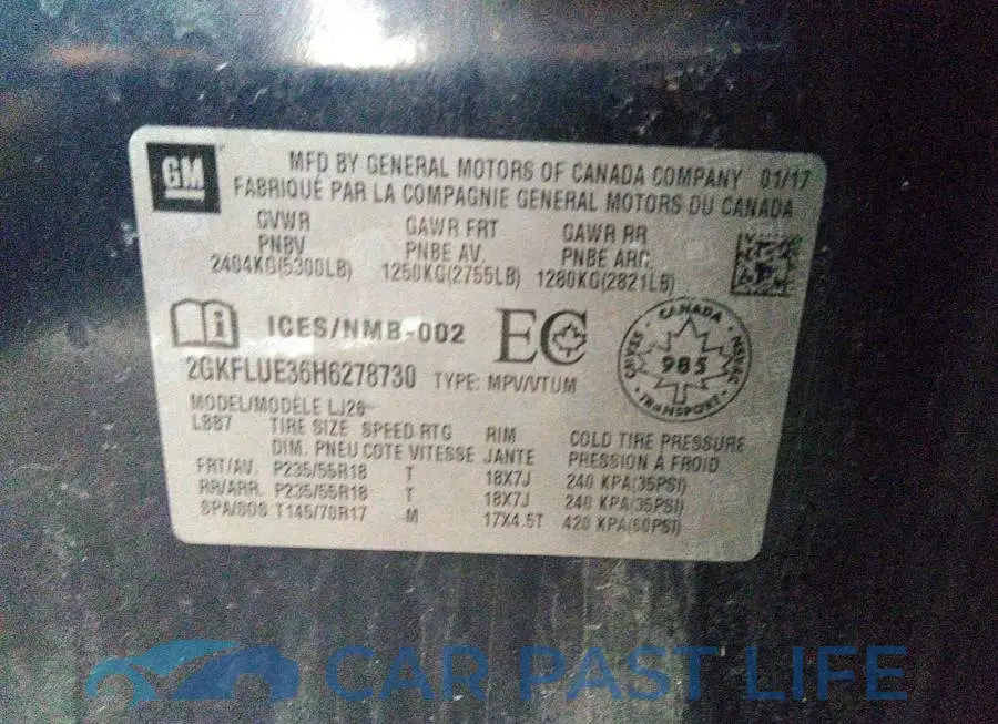 2GKFLUE36H6278730# 9