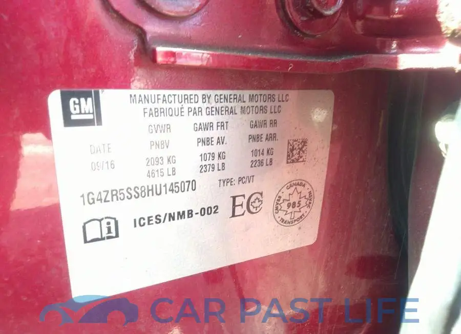 1G4ZR5SS8HU145070# 9