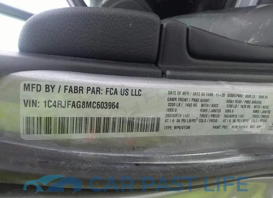 1C4RJFAG8MC603964# 9