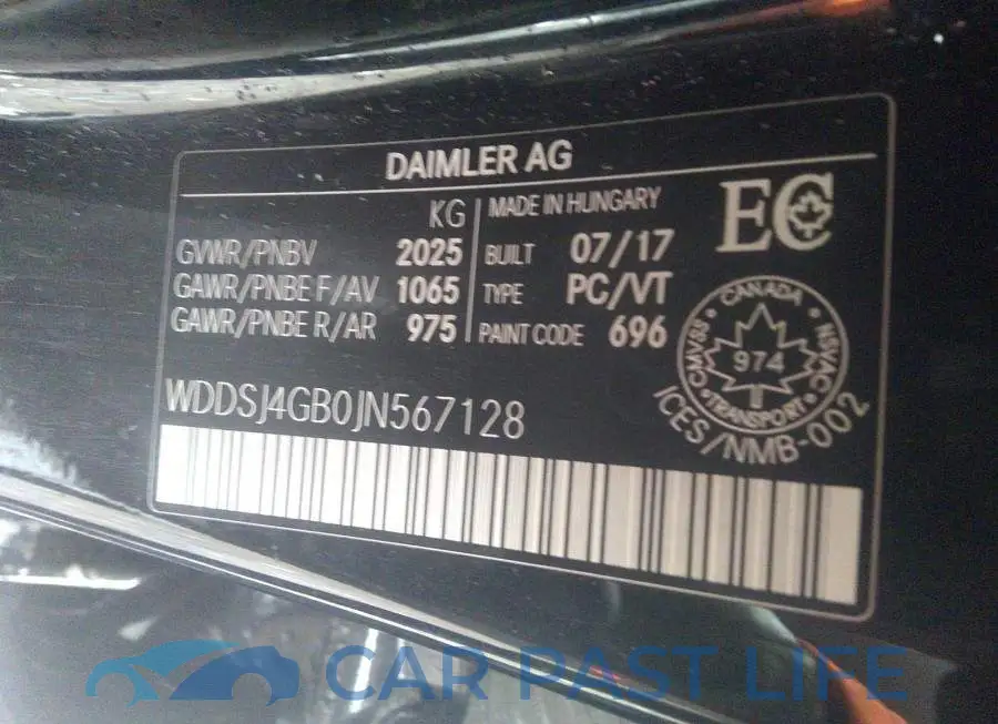 WDDSJ4GB0JN567128# 9