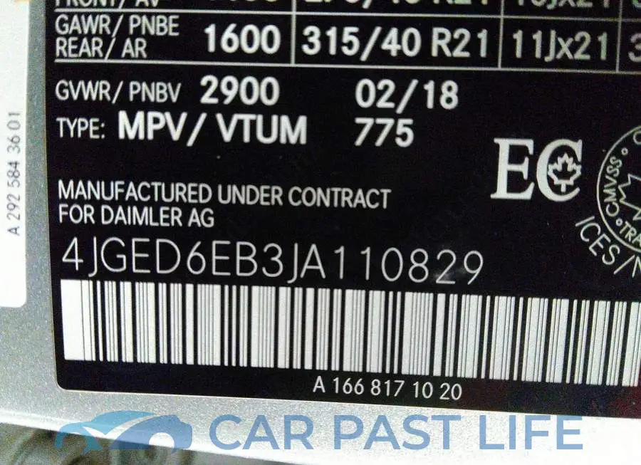 4JGED6EB3JA110829# 9