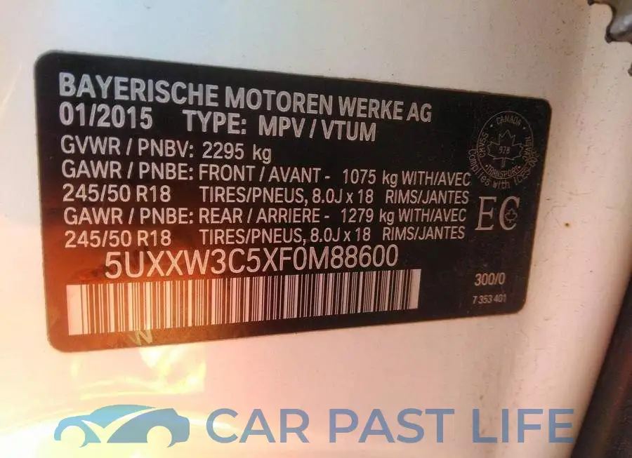 5UXXW3C5XF0M88600# 9