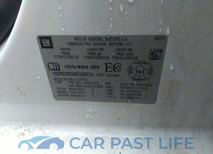 1GCRCNEC6HZ348374# 9