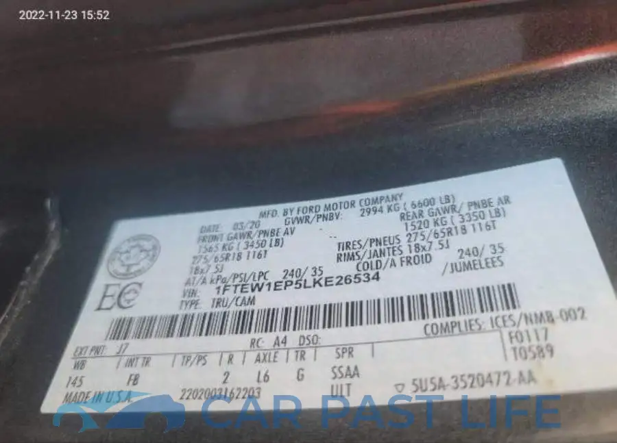 1FTEW1EP5LKE26534# 9
