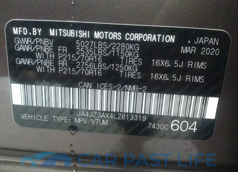 JA4JZ3AX4LZ613319# 9