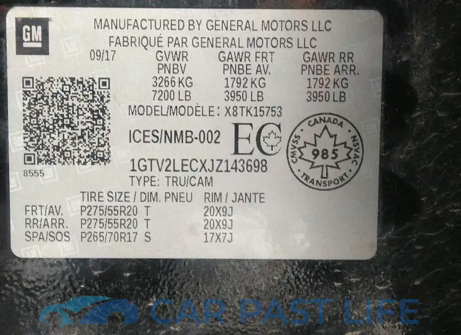 1GTV2LECXJZ143698# 9