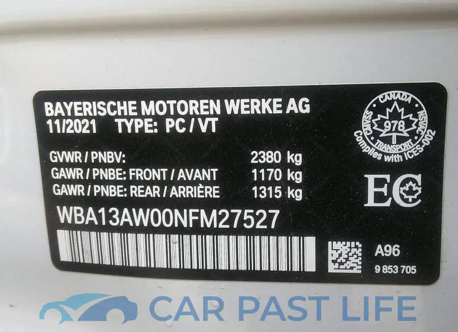 WBA13AW00NFM27527# 9