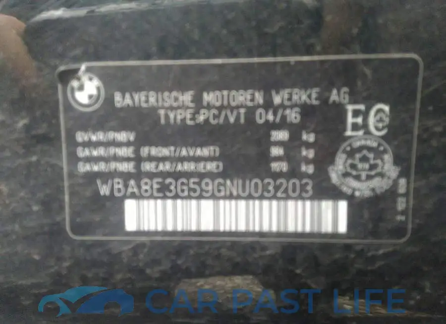 WBA8E3G59GNU03203# 9