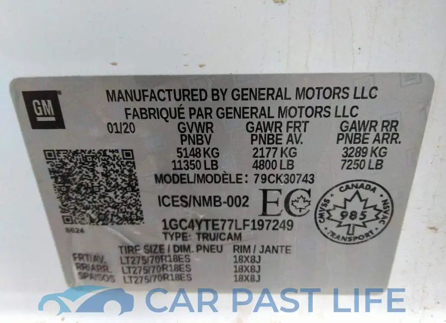 1GC4YTE77LF197249# 9