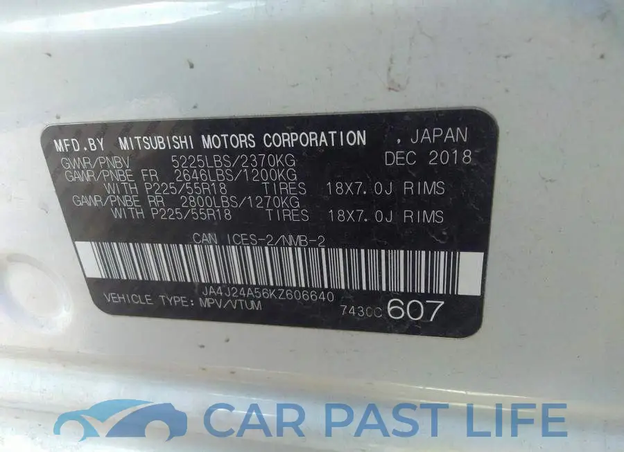 JA4J24A56KZ606640# 9