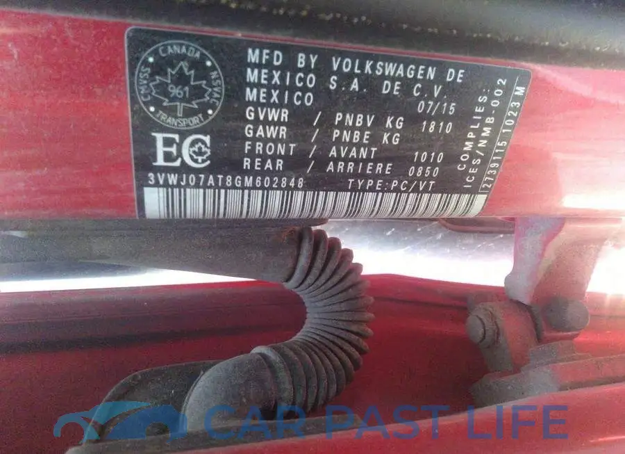 3VWJ07AT8GM602848# 9