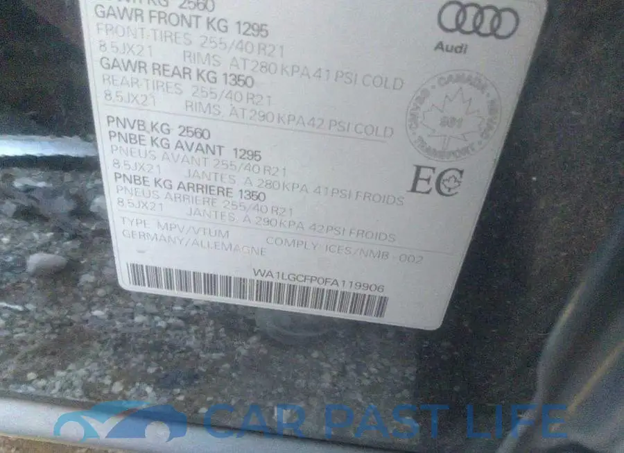 WA1LGCFP0FA119906# 9