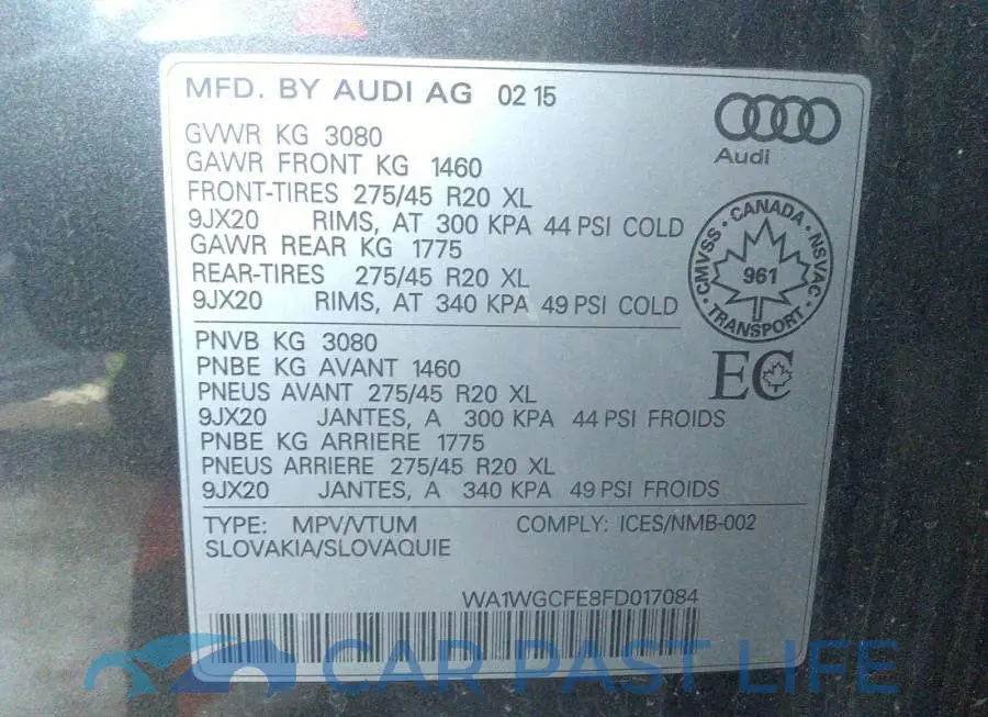 WA1WGCFE8FD017084# 9