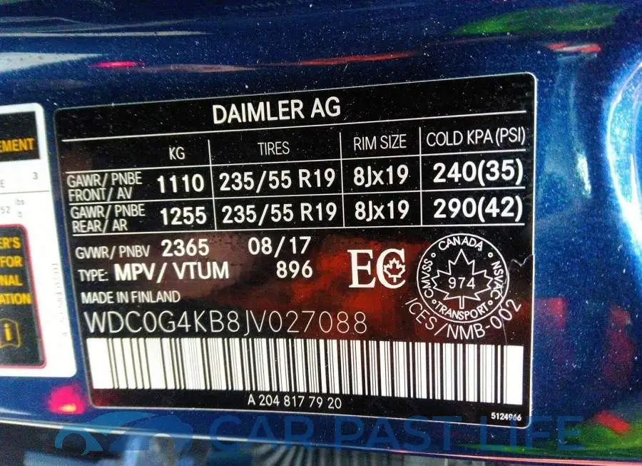 WDC0G4KB8JV027088# 9