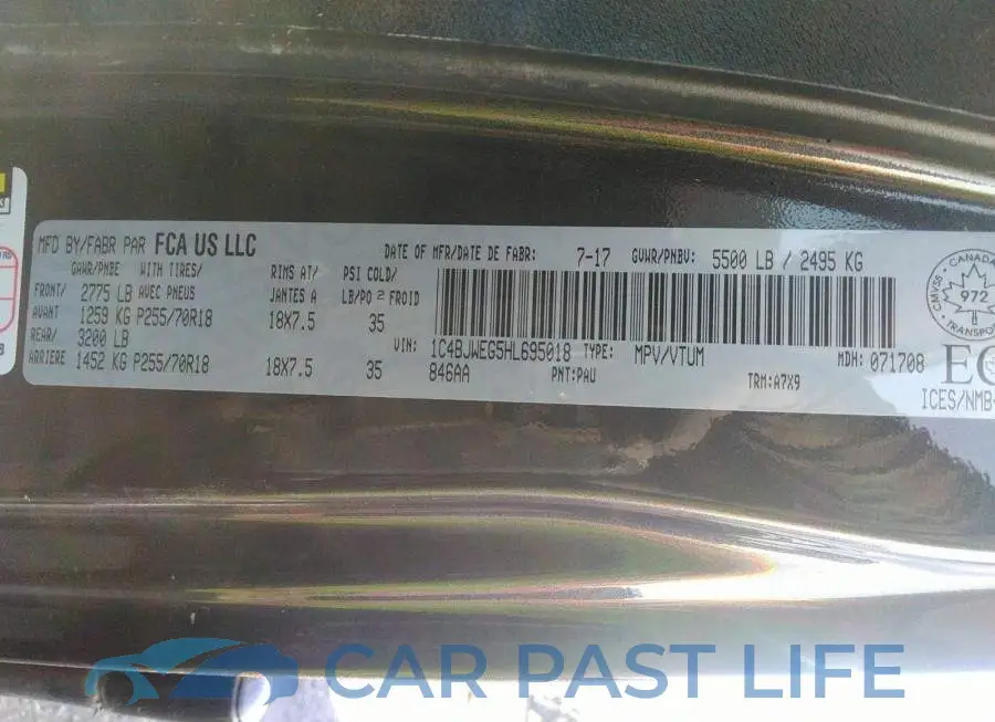 1C4BJWEG5HL695018# 9
