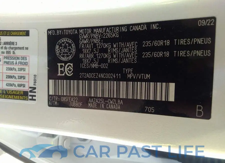 2T2ADCEZ4NC002411# 9