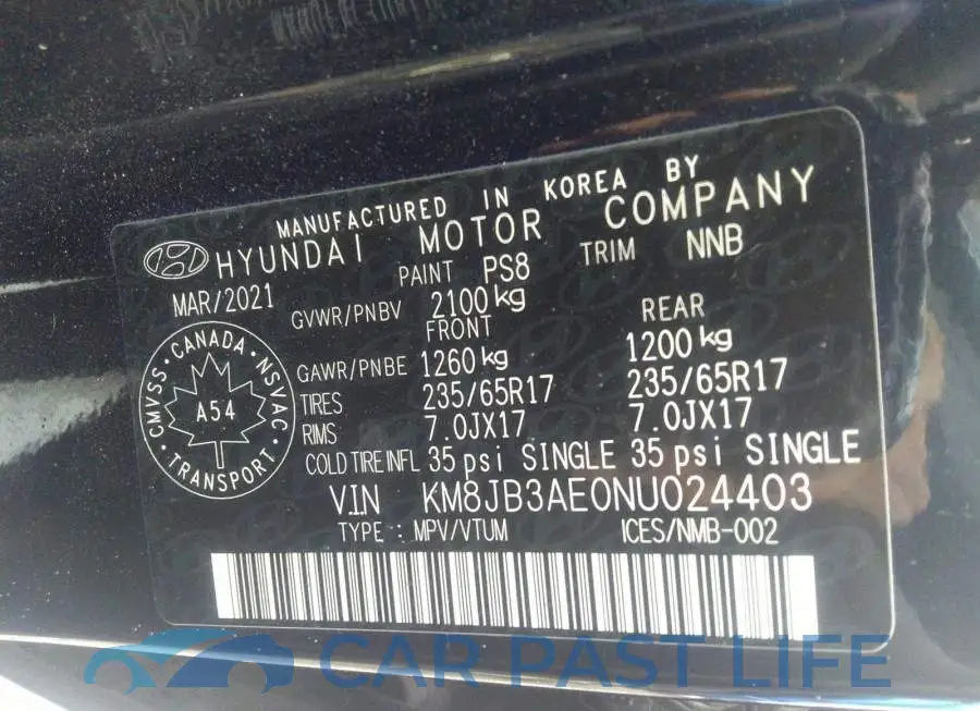 KM8JB3AE0NU024403# 9