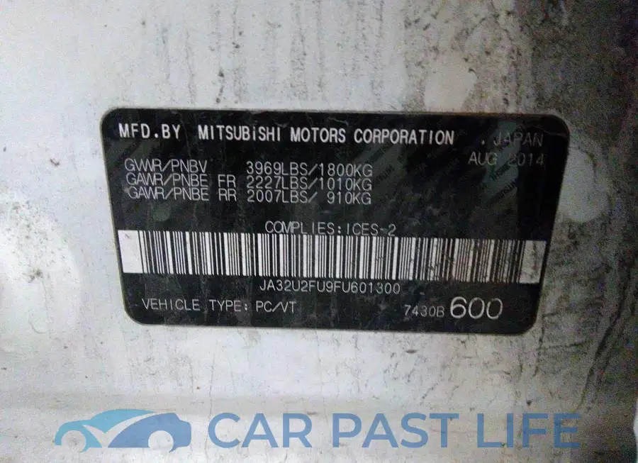 JA32U2FU9FU601300# 9