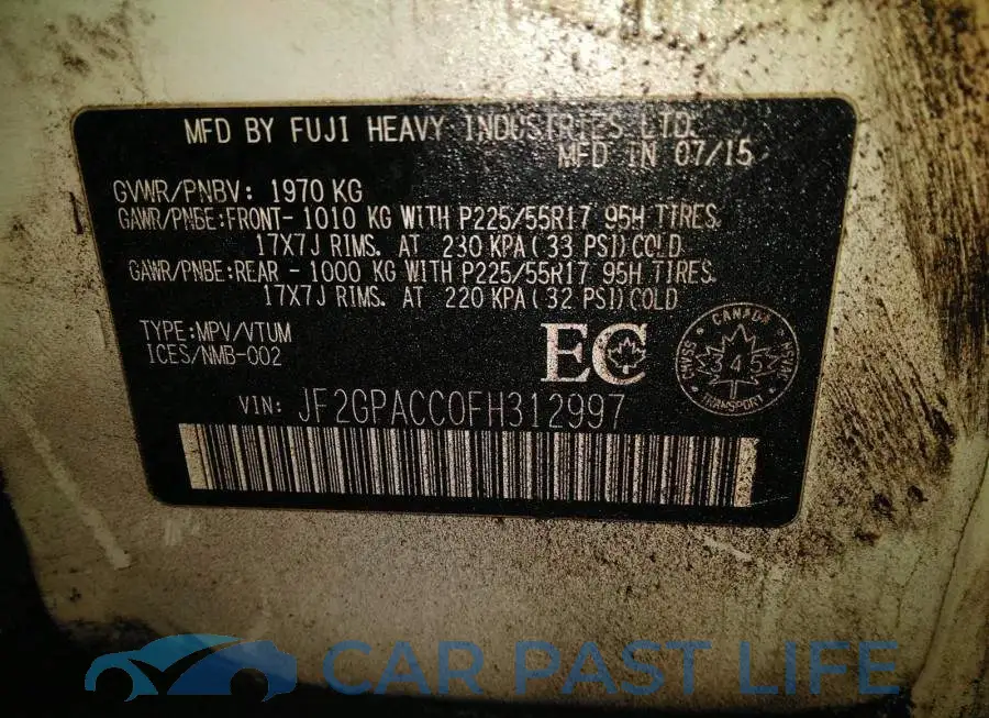 JF2GPACC0FH312997# 9