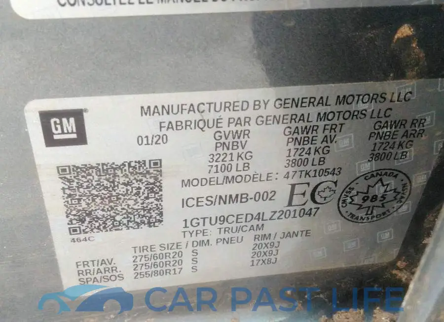 1GTU9CED4LZ201047# 9