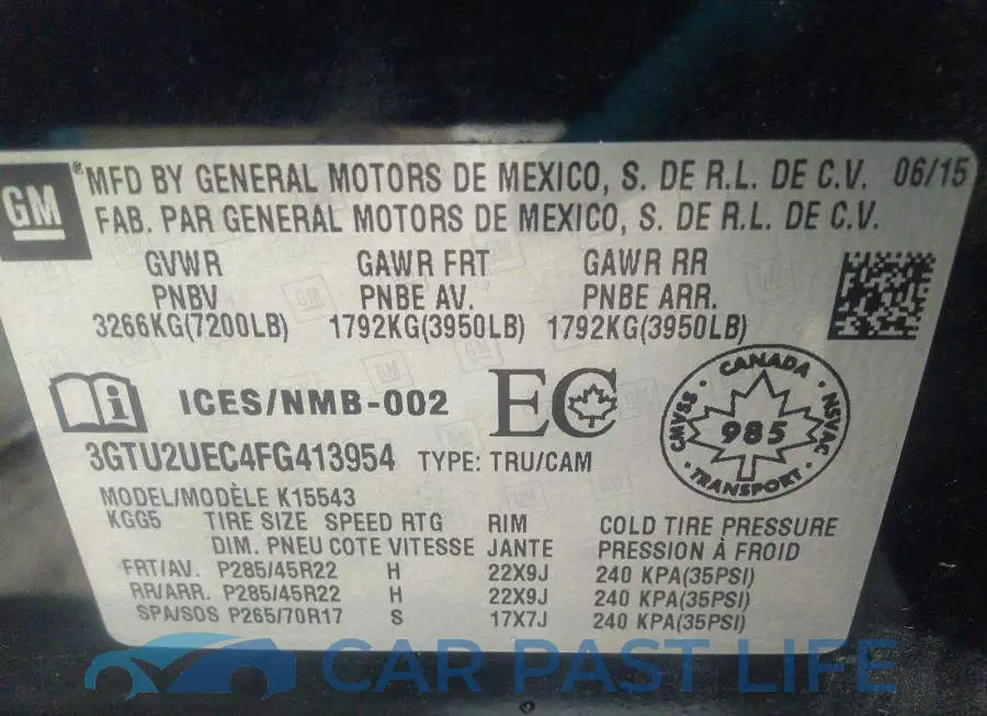 3GTU2UEC4FG413954# 9