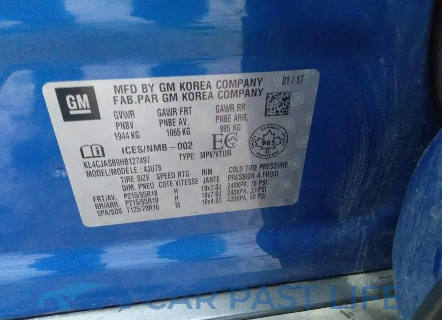 KL4CJASB9HB127497# 9