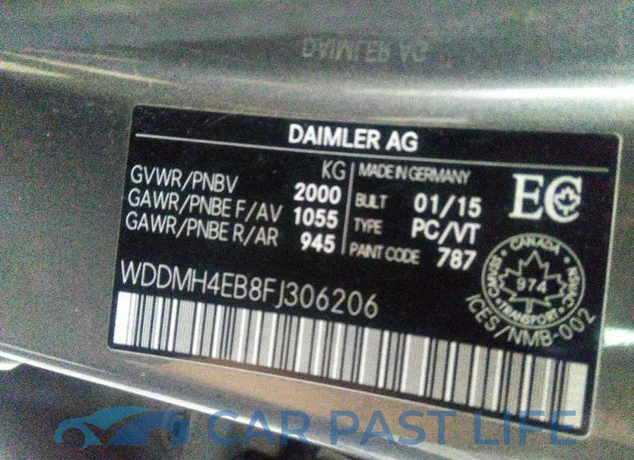 WDDMH4EB8FJ306206# 9