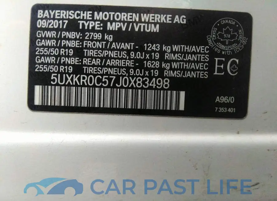 5UXKR0C57J0X83498# 9