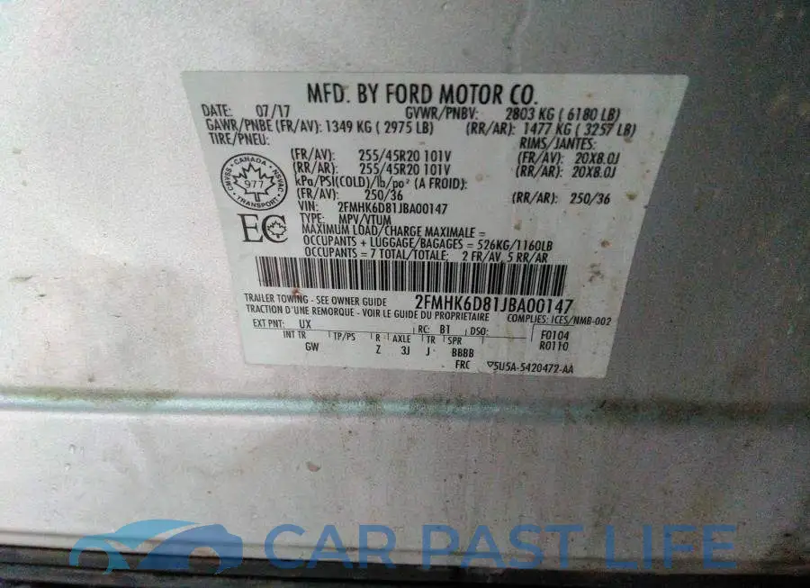 2FMHK6D81JBA00147# 9