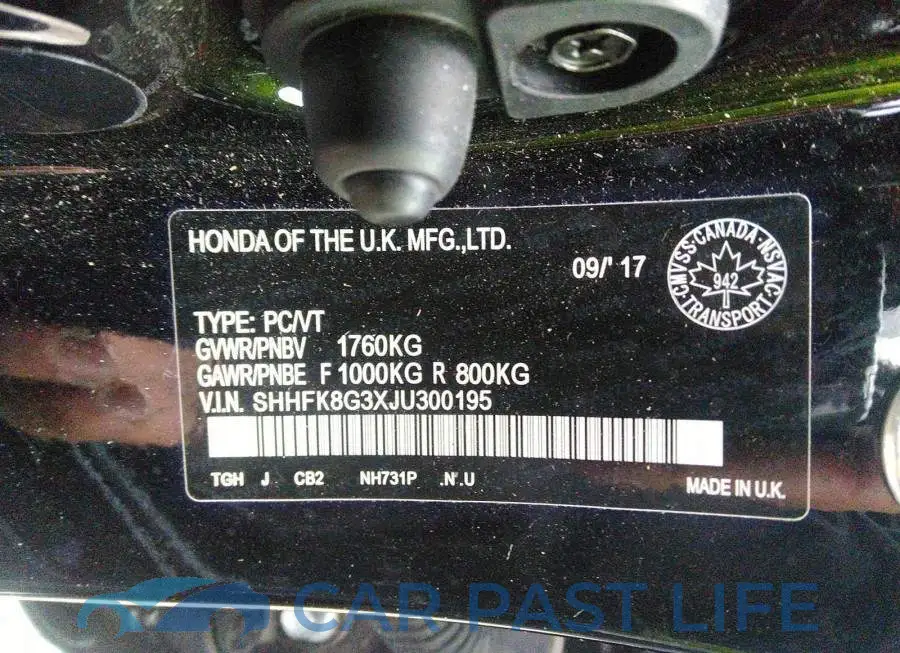 SHHFK8G3XJU300195# 9