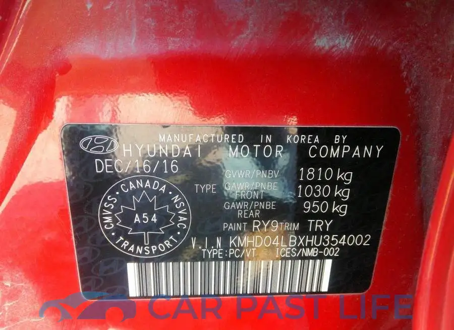 KMHD04LBXHU354002# 9