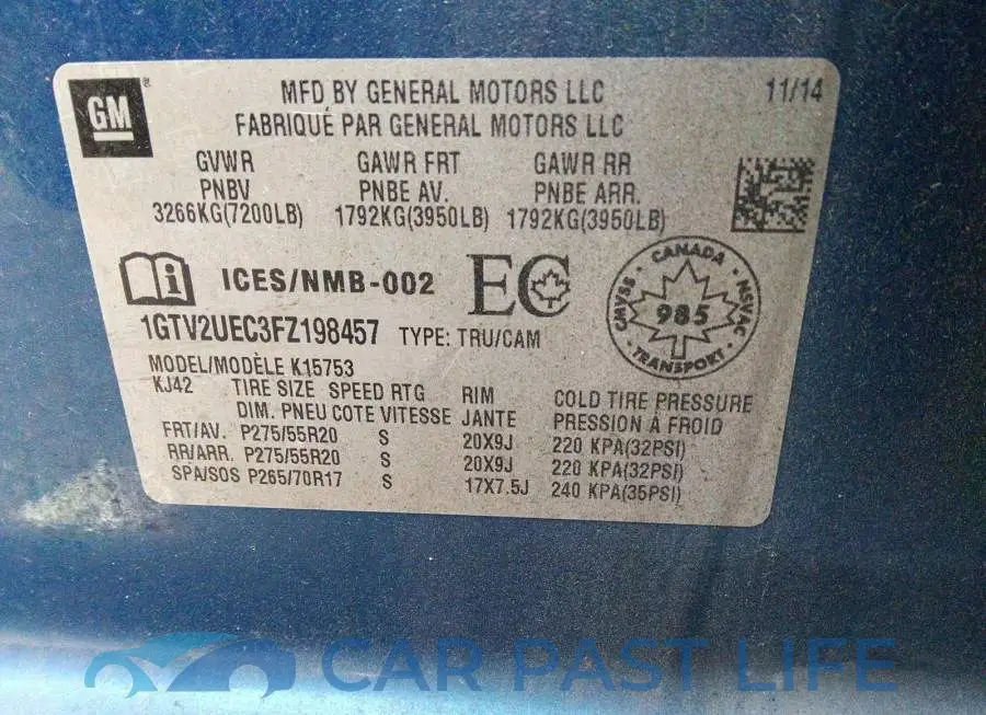 1GTV2UEC3FZ198457# 9