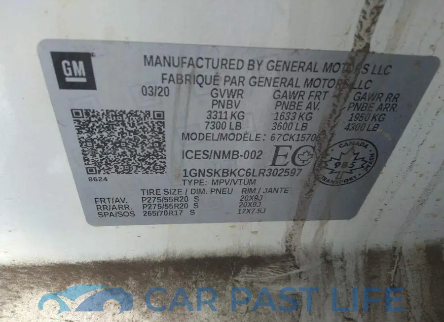1GNSKBKC6LR302597# 10