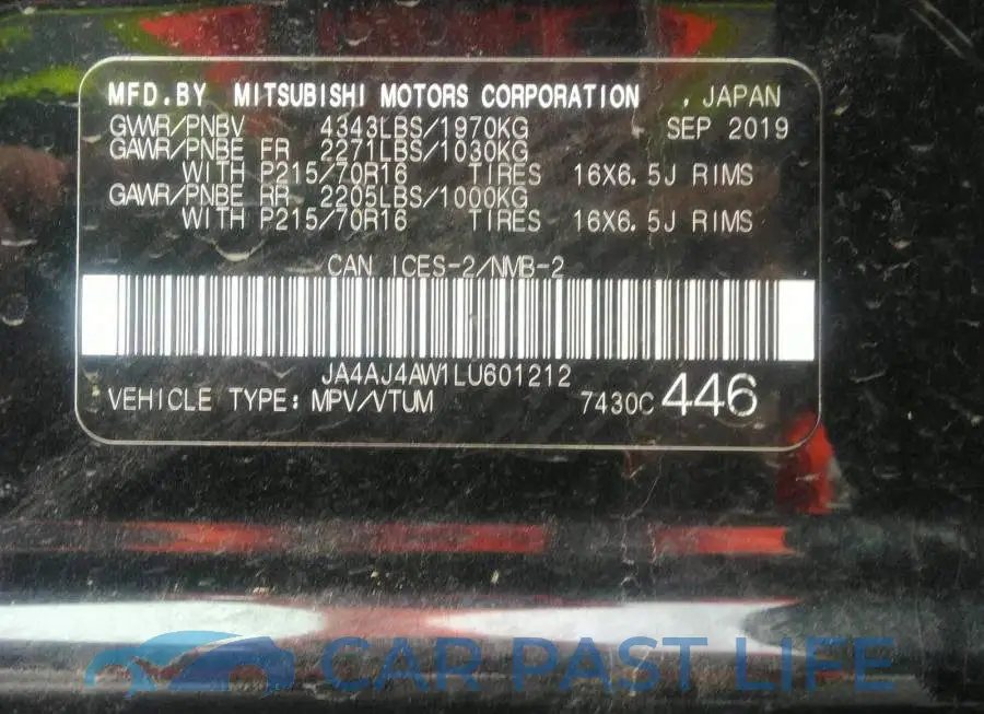 JA4AJ4AW1LU601212# 9