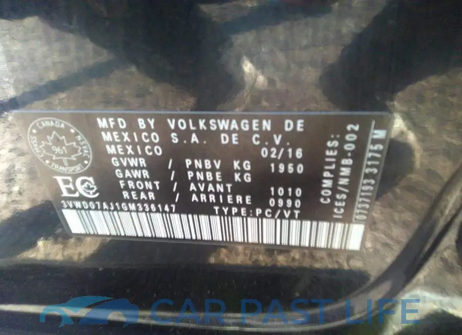 3VWD07AJ1GM336147# 9