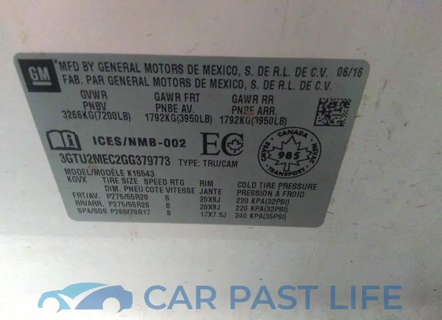 3GTU2MEC2GG379773# 9