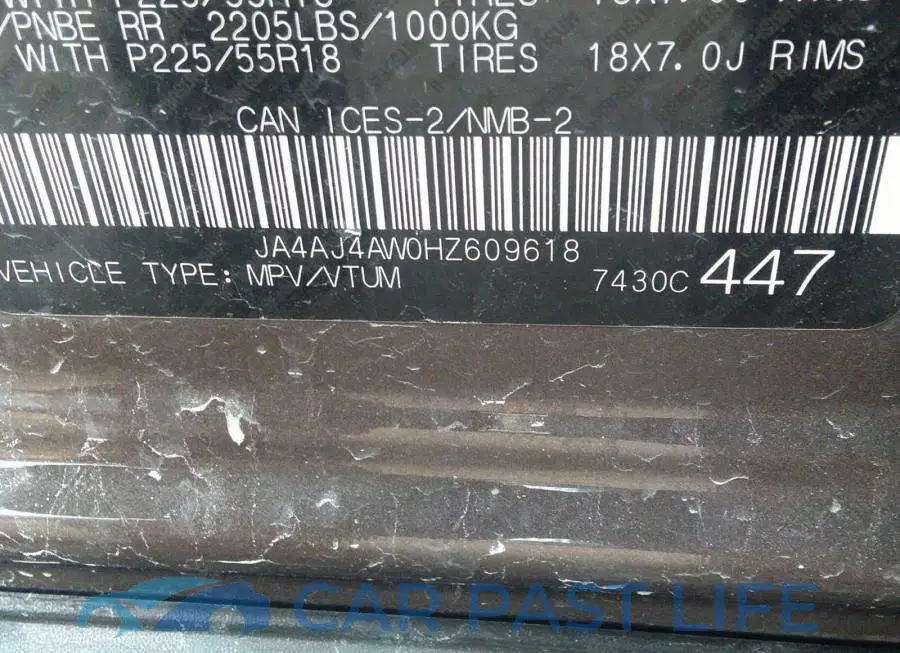 JA4AJ4AW0HZ609618# 9
