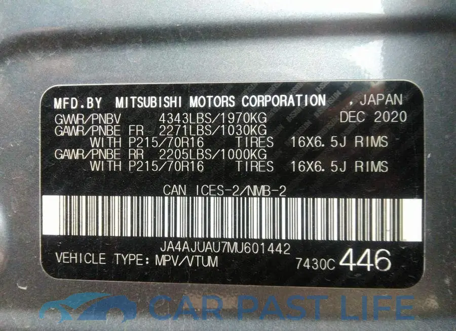 JA4AJUAU7MU601442# 9